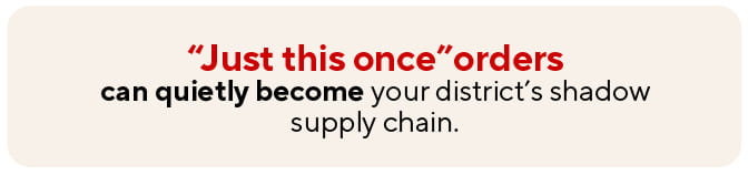 Just this once orders can quietly become your district's shadow supply chain.