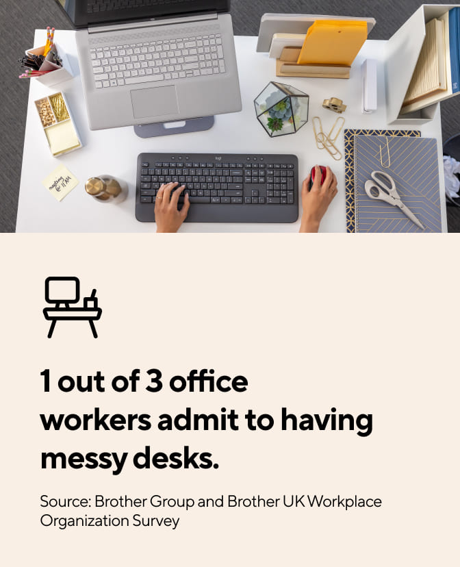 One out of three office workers admit to having messy desks.